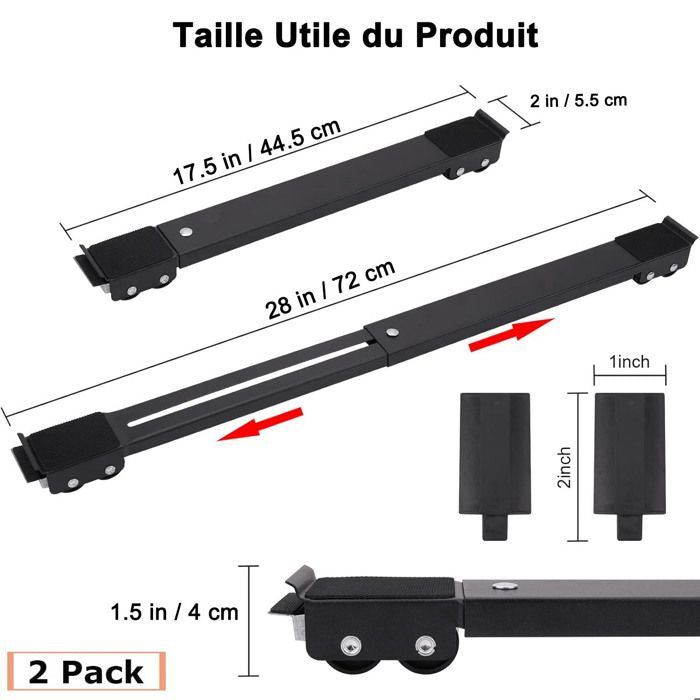Support Réglable à Roulettes pour Machine à Laver, Réfrigérateur et Appareils Électroménagers